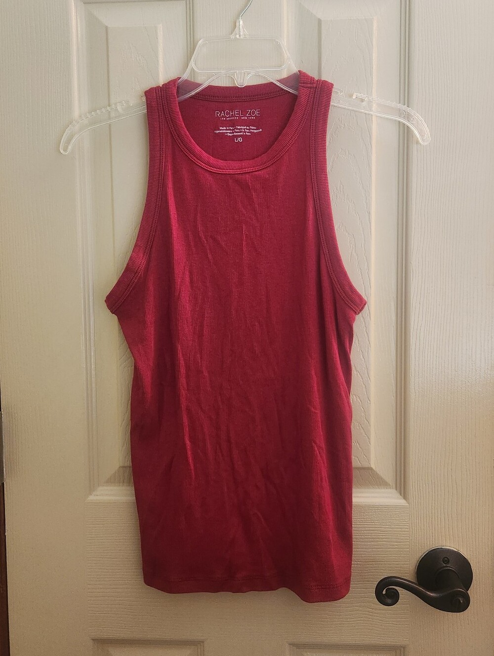 Rachel Zoe Oxblood Red Ribbed Tank Top - Sz L